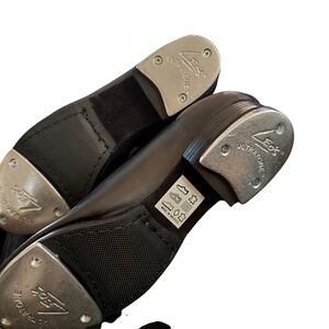 Leo's Dancewear Black Tap Jazz Big Girl Shoes with Silver Plates US 5.5M NEW